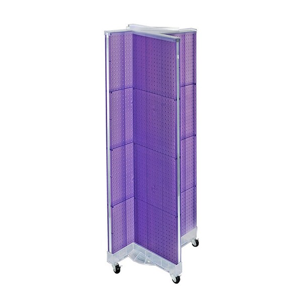Pinwheel Pegboard Floor Display on Wheeled Base. Panel Size: 16''W x 60''H